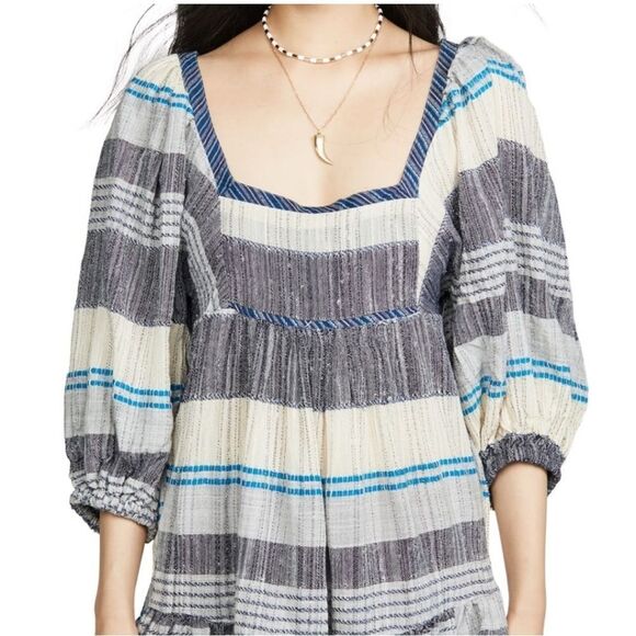 Free People All Lined Up Mini Dress Size S $148 boho coastal cottagecore fall - Picture 3 of 8